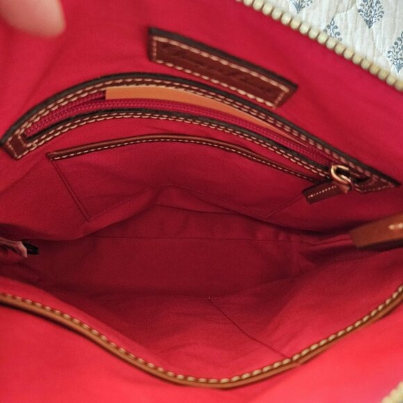 Dooney & Bourke Pebble Leather Shoulder Bag Powder Blue Saddle Trim NWOT R264 - Picture 3 of 16